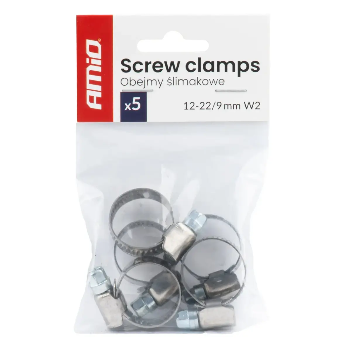 Screw clamp 5 pcs 12–22 mm/9 mm W2 AMIO-04581