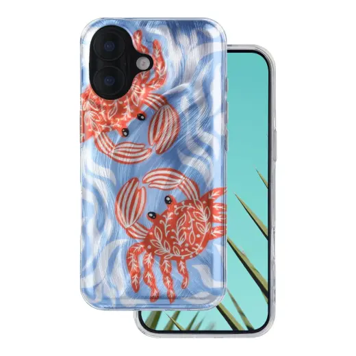 Ultra Trendy Summer telefono dėklas iPhone 16 daugiaspalvis (krabas) (crab)