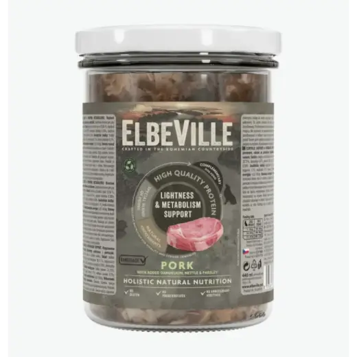 Konservi suņiem – ElbeVille Lightness and Metabolism Support, Pork with added Cream, 440 m