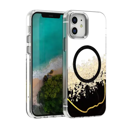 Epoxy Mag telefono dėklas su MagSafe palaikymu iPhone 12 | iPhone 12 Pro juodas
