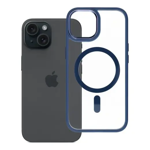 ROAR Mag Bumper maciņš ar MagSafe atbalstu telefonam iPhone 15 tumši zils