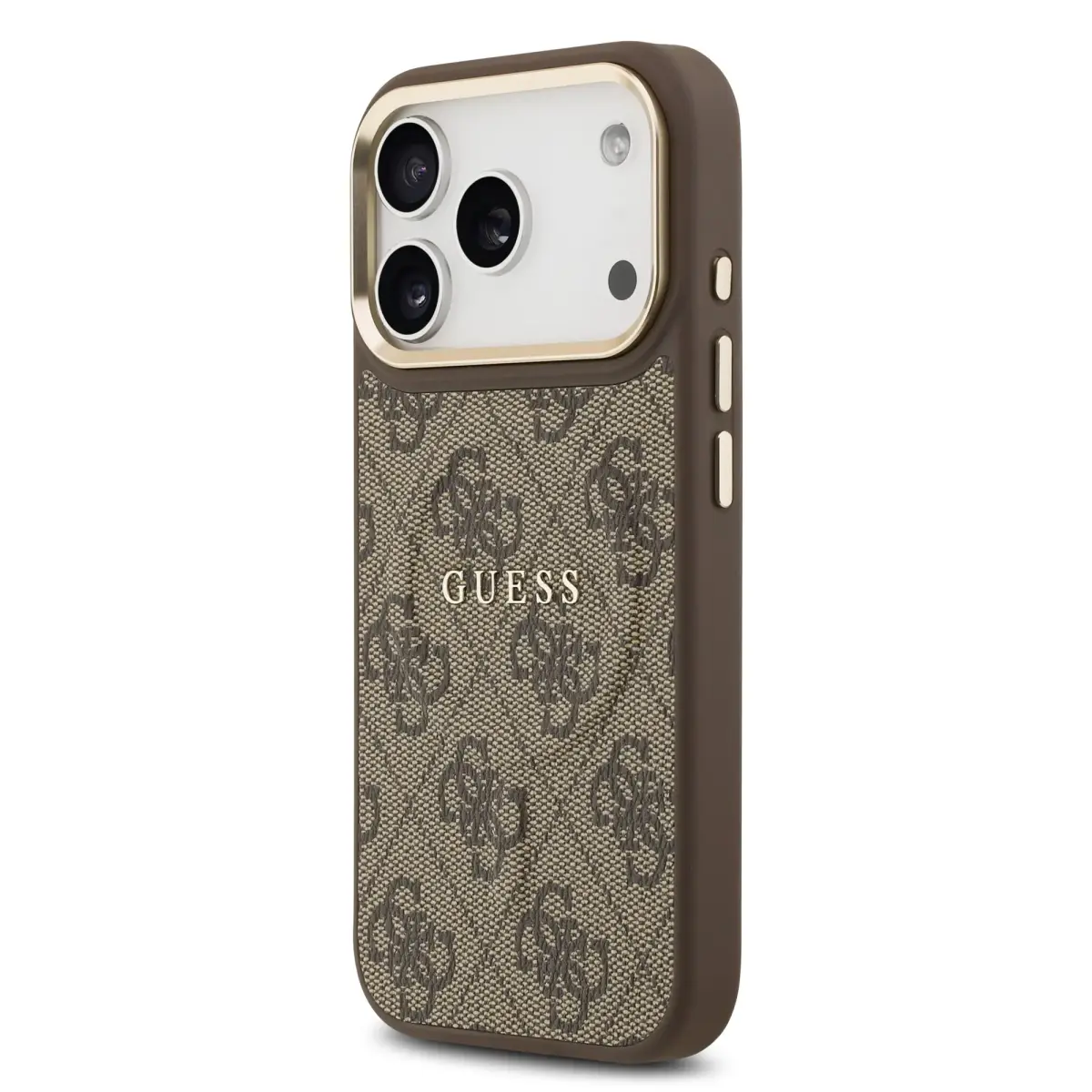 Guess PU Leather 4G maciņš ar MagSafe atbalstu telefonam iPhone 17 Pro brūns