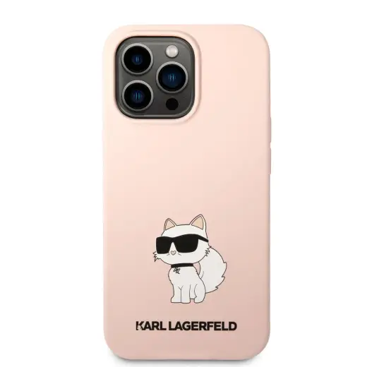 Karl Lagerfeld Liquid Silicone Choupette NFT Case for iPhone 13 Pro Pink
