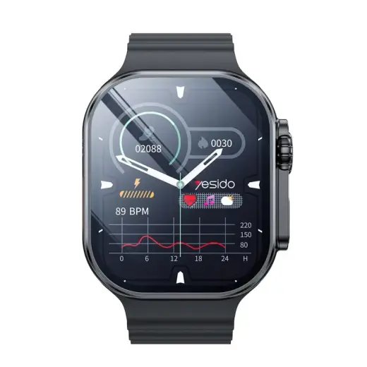 YESIDO IO27 SMARTWATCH BT5.0+NFC 200mAh IPX5 ( WITH 5 STRAPS) BLACK