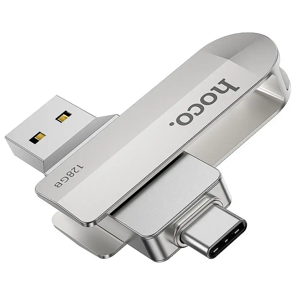 Pendrive 128GB USB 3.0 (USB A + USB C) Hoco UD10 silver