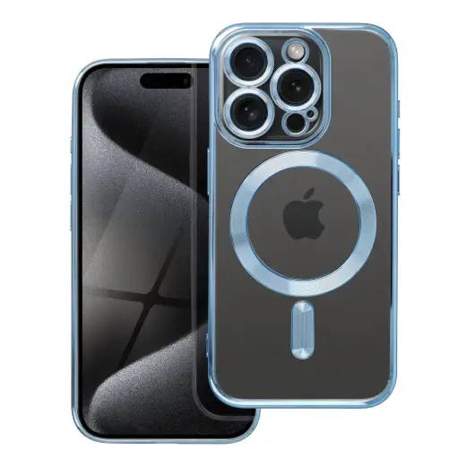 Electro Mag Cover telefono dėklas su MagSafe palaikymu iPhone 15 Pro mėlynas