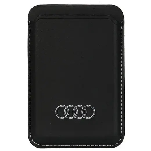 Audi Synthetic Leather Wallet Card Slot czarny|black MagSafe AU-MSCH-Q3|D1-BK