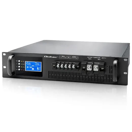 Qoltec Pure Sine Wave UPS for RACK | 3kVA | 3000W | Power Factor 1.0 | LCD | EPO | USB | Online
