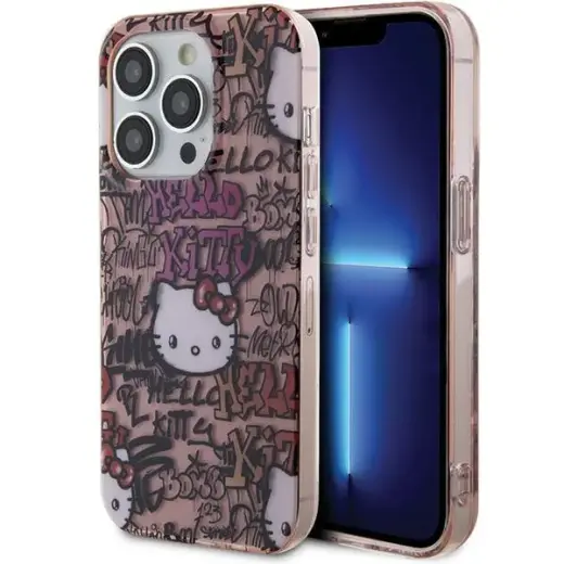 Hello Kitty HKHCP14LHDGPTP iPhone 14 Pro 6.1" różowy|pink hardcase IML Tags Graffiti