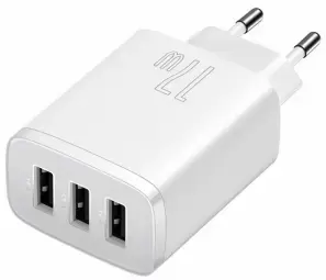 Baseus Compact tīkla lādētājs | 17W | USB-A | balts