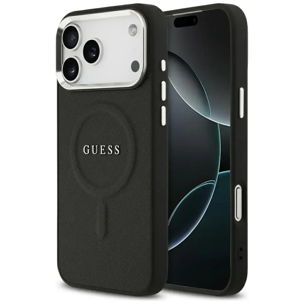Guess PU Saffiano MagSafe Case for iPhone 17 Pro Max Black