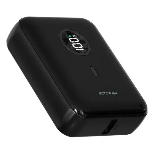 BlitzWolf BW-P21 external battery (powerbank) | 10000 mAh | 22.5W | USB-C, USB-A | LED display | black