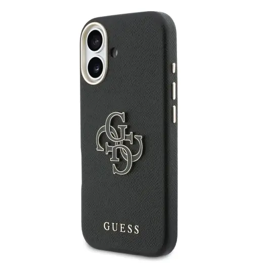 Guess PU Resin Logo maciņš telefonam iPhone 17 melns