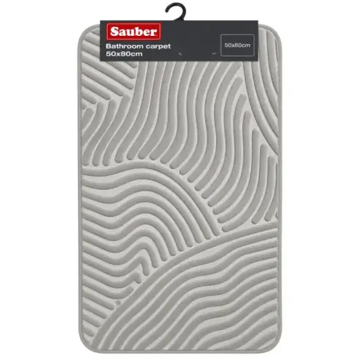 Bathroom mat 50x80 cm, light grey/silvery