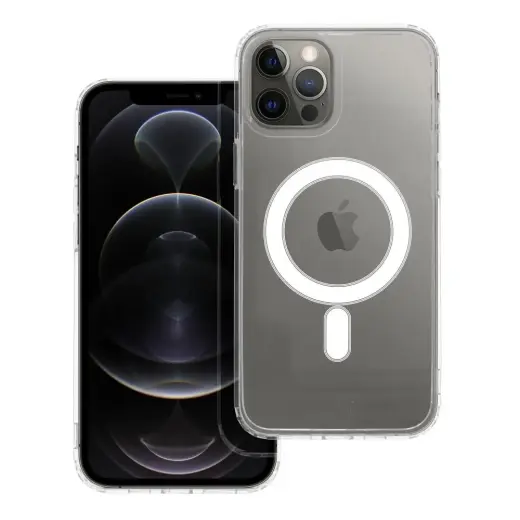 Clear Mag telefono dėklas su MagSafe palaikymu iPhone 12 Pro Max skaidrus