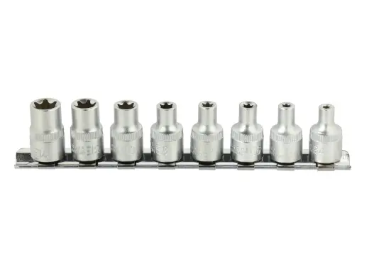 TORX padrunikomplekt E4-E14 CrV 3/8" ajam, 8 tk