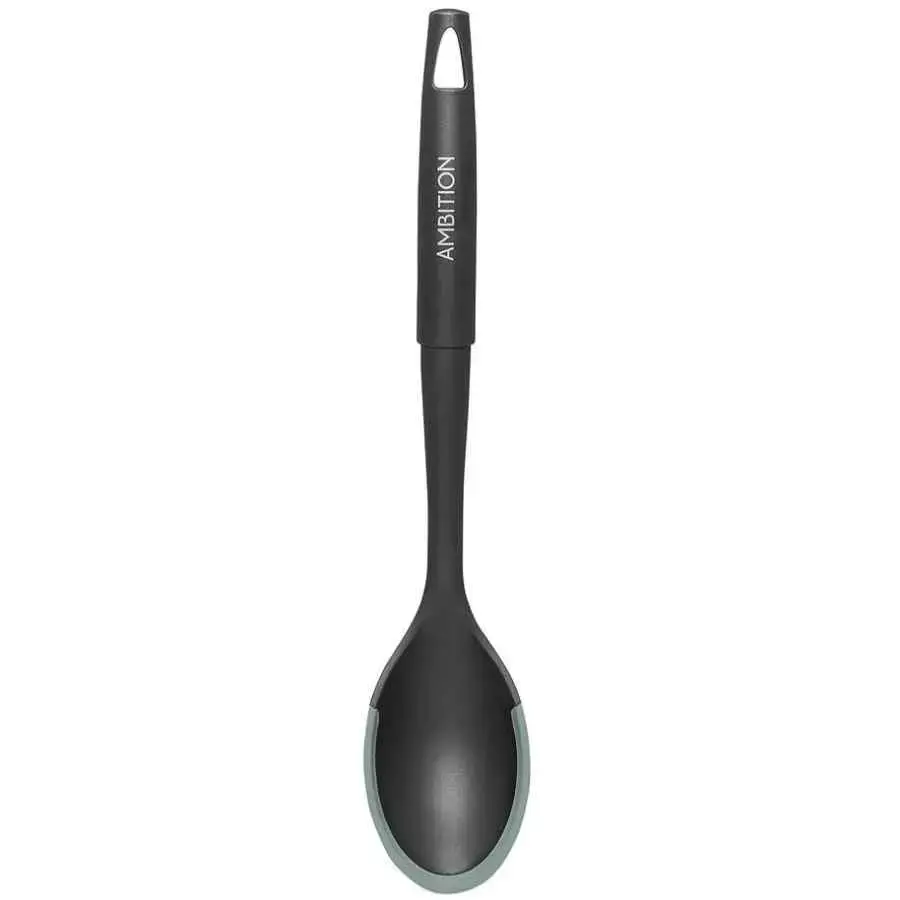 Serving spoon Fern green, with silicone edge