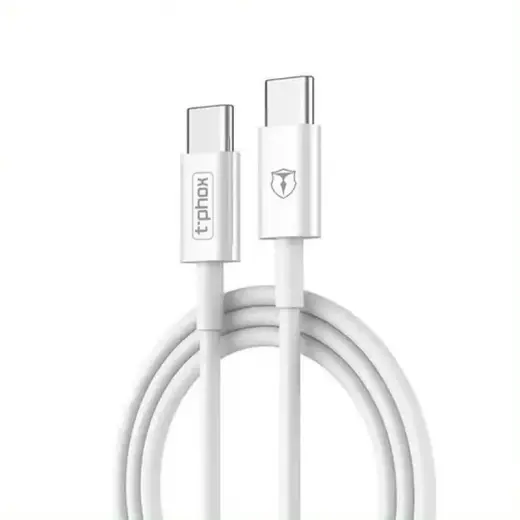 T-PHOX GLARY LITE SERIES data transfer and charging cable | USB-C to USB-C | 15W | 1m | white