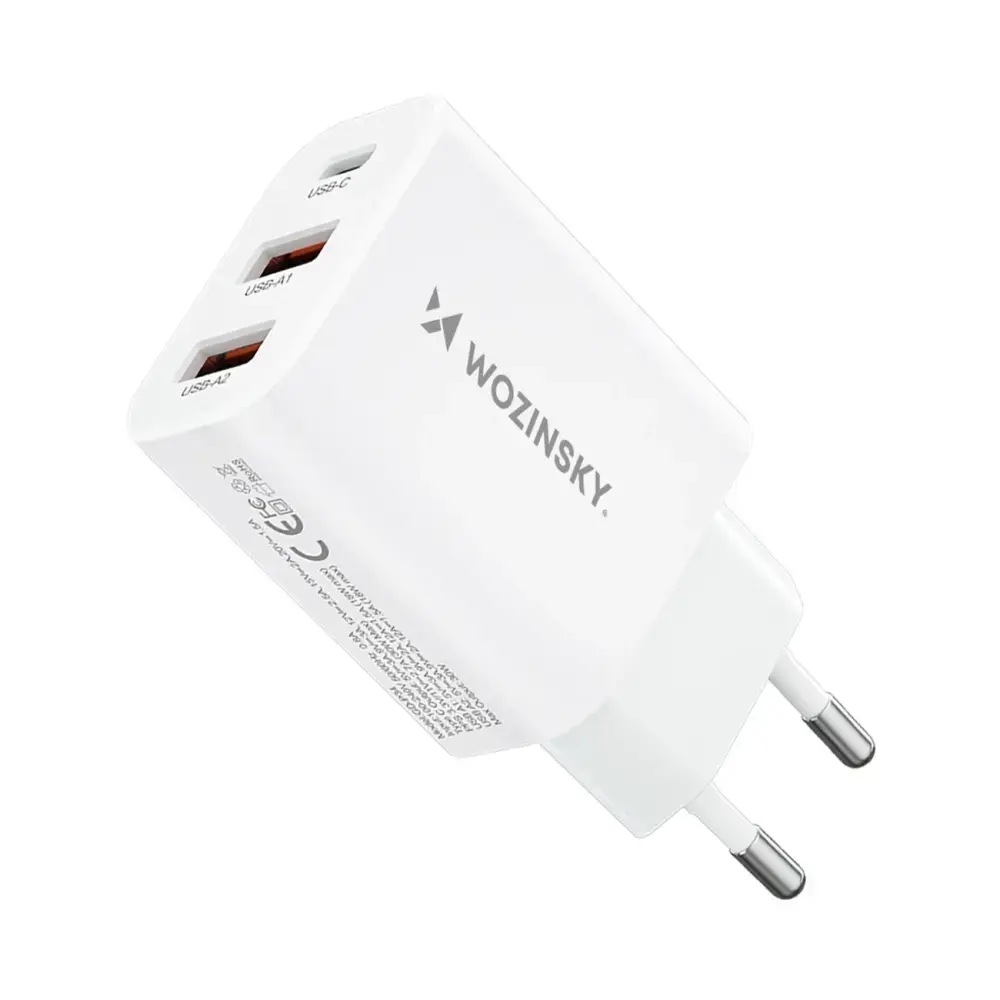 Wozinsky CWCUCW tīkla lādētājs | 30W | USB-C, USB-A | balts