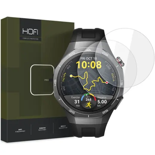 HOFI GLASS PRO+ 2-PACK HUAWEI WATCH GT 5 PRO (46 MM) CAURSPĪDĪGS RŪDĪTS STIKLS