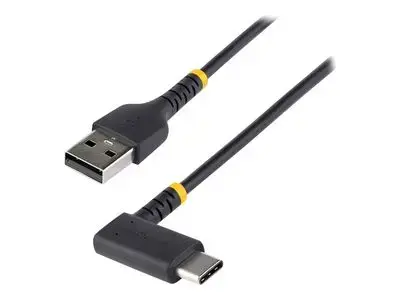 StarTech.com 6ft (2m) USB A to C Charging Cable Right Angle, Heavy Duty Fast Charge USB-C Cable, USB 2.0 A to Type-C, Durable and Rugged Aramid Fiber, 3A, S20|iPad|Pixel - High Quality USB Charging Cord (R2ACR-2M-USB-CABLE) - USB-C cable - USB to 24 pin U