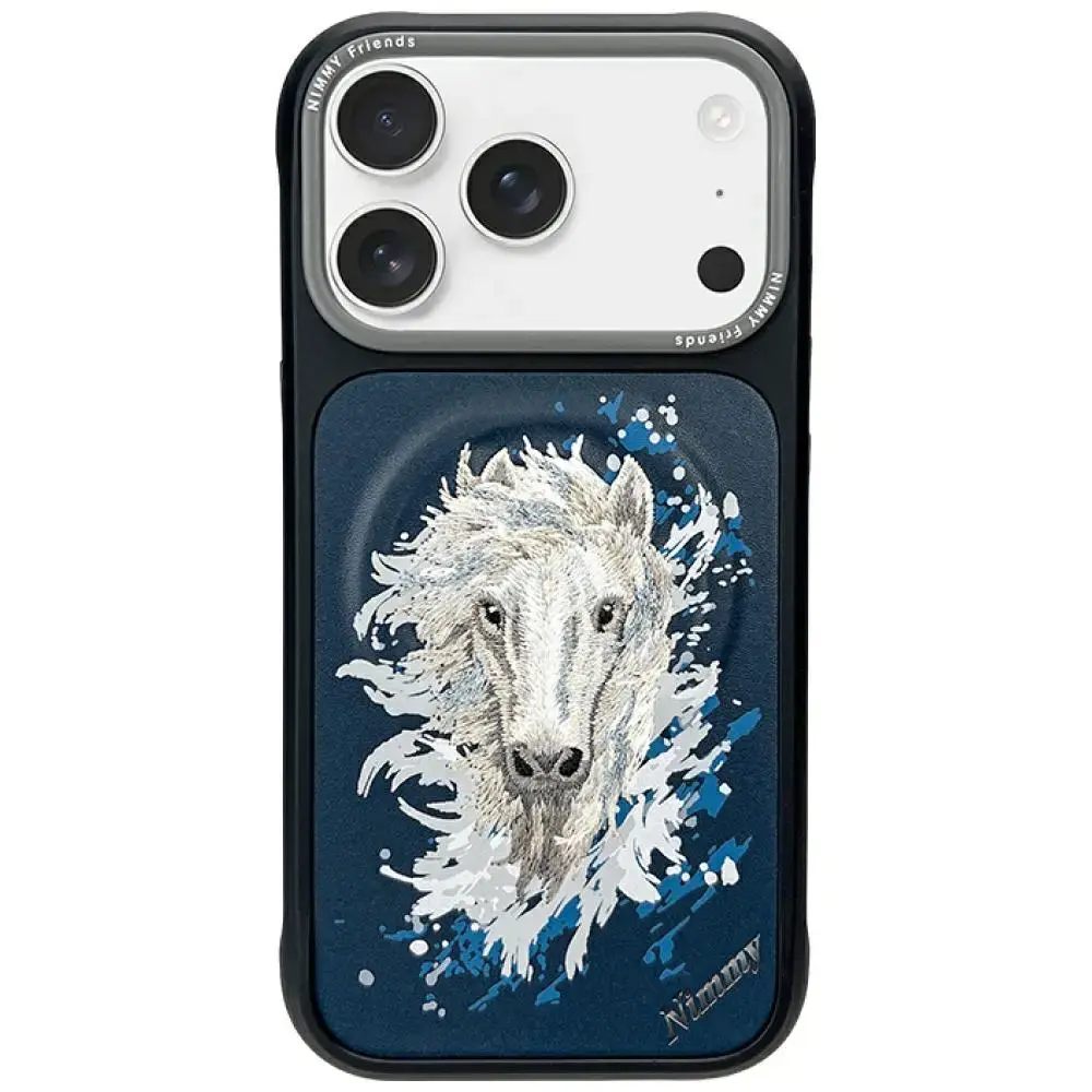 Nimmy Horse maciņš ar MagSafe atbalstu telefonam iPhone 17 Pro Max tumši zils
