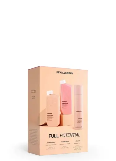 Set Kevin Murphy: Plumping Wash, Hair Shampoo, Redensifying, 250 ml + Plumping Rinse, Hair Conditioner, For Revitalisation, 250 ml + Doo Over, Hair Spray, For Volume, Strong Hold, 250 ml