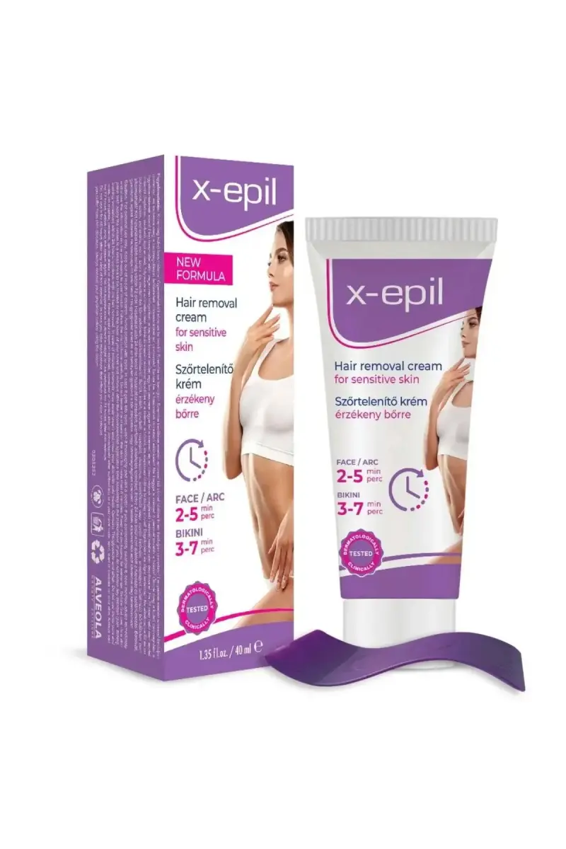X-Epil, X-Epil, Silky Finish, Hair Removal Cream, For Sensitive Skin, For Underarms & Bikini Area, 40 ml
