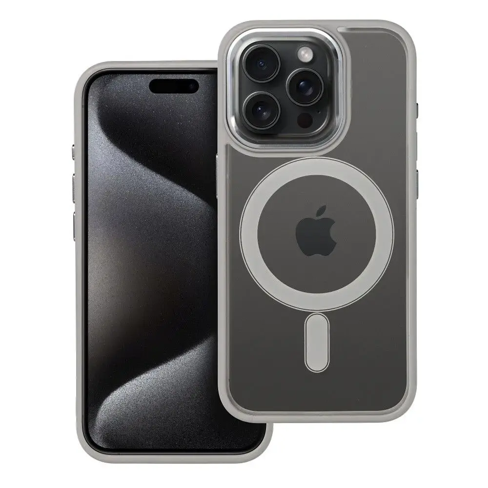 Color Edge Mag maciņš ar MagSafe atbalstu telefonam iPhone 15 Pro pelēks