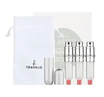 Travalo Classic HD refillable perfume sprayer gift setSilver