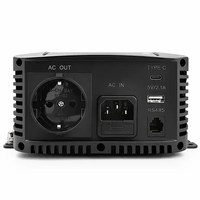 Qoltec Pure Sine Wave Inverter with UPS | 12V to 230V | 1000/2000W | LCD | USB | USB-C | Compatible with LiFePO4 GEL AGM