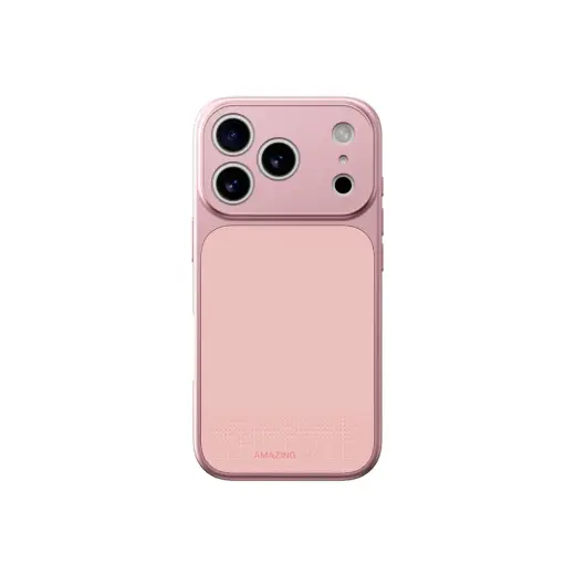 AmazingThing Minimal Mag Full Cover dėklas su MagSafe palaikymu telefonui iPhone 17 Pro Max rožinis