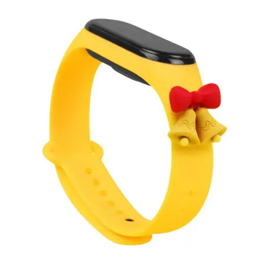 Xmas nutikella rihm Xiaomi Mi Band 3/4 jaoks | silikoonist | kollane