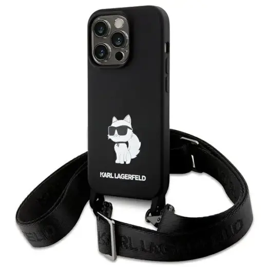 Karl Lagerfeld KLHCP15XSCBSCNK iPhone 15 Pro Max 6.7" hardcase czarny|black Crossbody Silicone Choupette