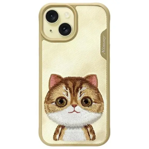 Nimmy Big Eyed Pet 2.0 Cat phone case for iPhone 15 brown