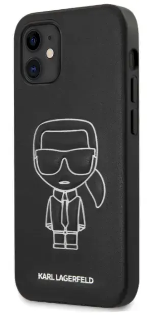 Karl Lagerfeld KLHCP12SPCUIKWH PU Embossed Чехол для Apple iPhone 12 Mini Черный