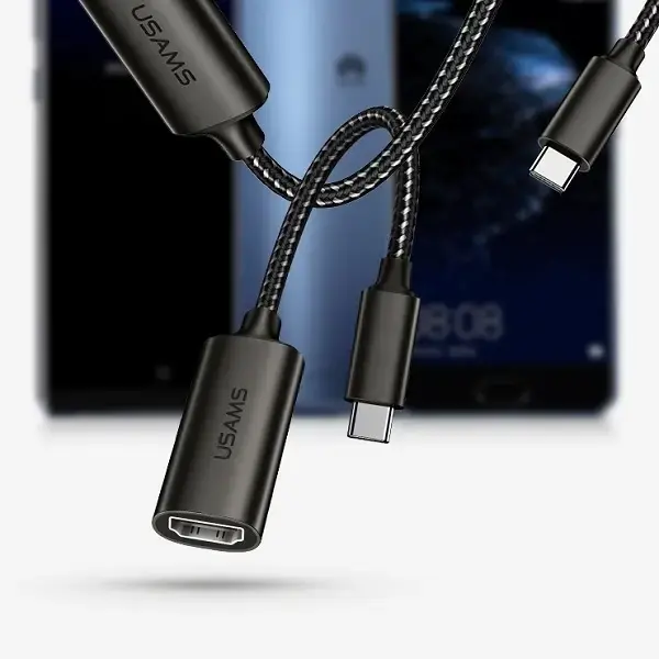 USAMS Adapter U22 USB-C - HDMI 4K HD15cm czarny/black SJ282HD01 (US-SJ282)