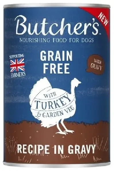 Butcher's DOG Original Recipe with turkey in Gravy 400g. Canned food with chicken and t