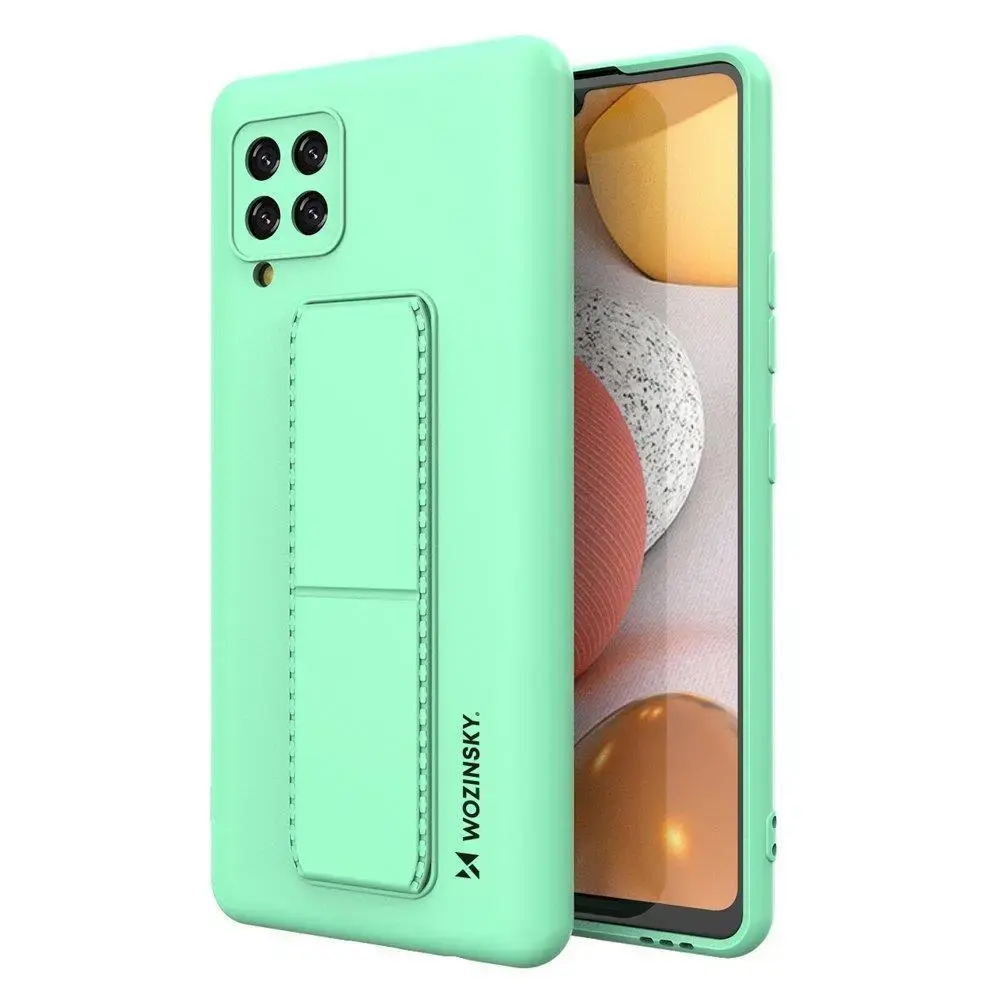 Wozinsky Kickstand Case silicone case with stand for Samsung Galaxy A42 5G mint