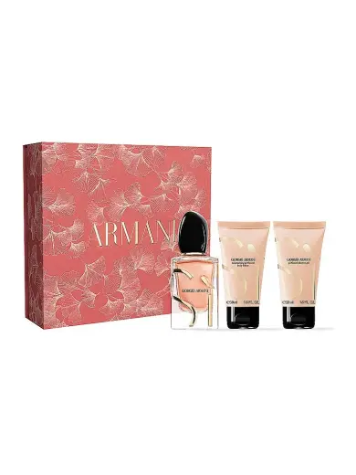 Armani Yes Intense Women's Gift Set Eau De Parfum Refillable 50ml + Scented Shower Gel 50ml + Scented Body Milk 50ml