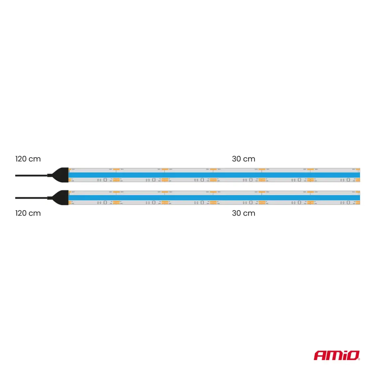 Flexible LED COB strips, blue 2x30 cm 12 V AMIO-04571