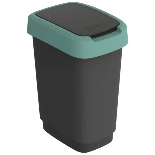 Atkrit.konteiners 10L Twist, melns/zaļš