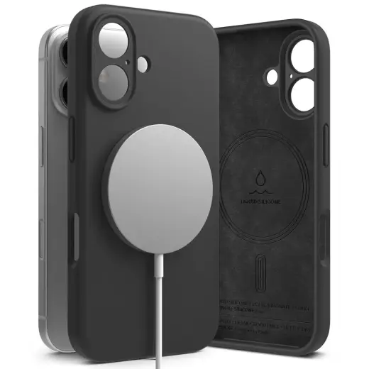 RINGKE СИЛИКОНОВЫЙ МАГНИТНЫЙ MAGSAFE IPHONE 16 ЧЕРНЫЙ