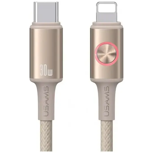 USAMS Huan Series SJ753 data transfer and charging cable | USB-C to USB-C | 30W | 1.2m | brown
