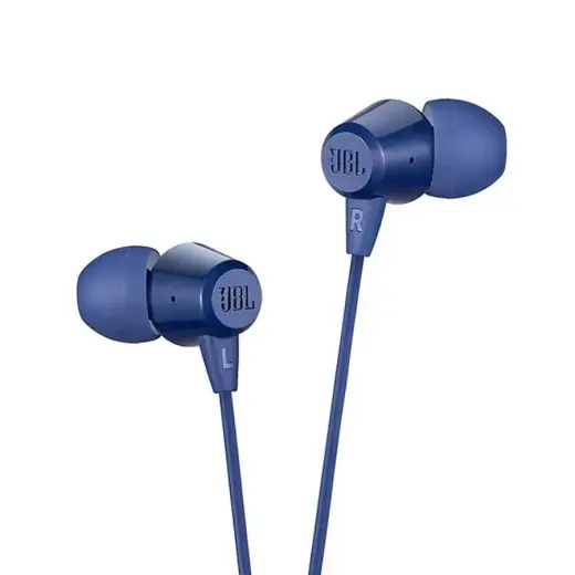 Wired earphones Jack 3,5 mm with microphone JBL T50HI 360 blue