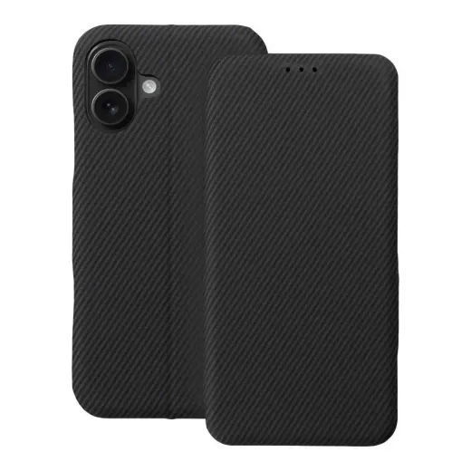 FOLIO Side Magnet knyginio tipo telefono dėklas iPhone 16 Plus juodas