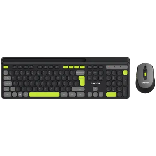 CANYON HSET-W5 EN Keyboard+Mouse AAA+AA Wireless Black