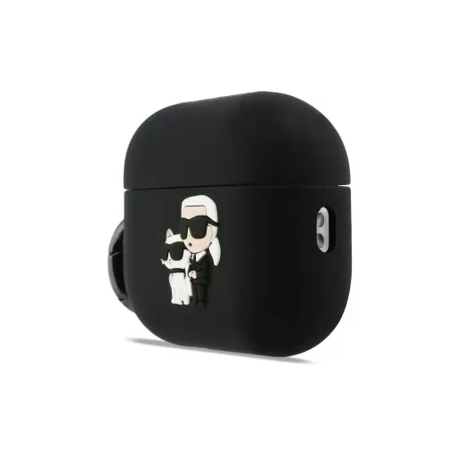 Karl Lagerfeld 3D Logo NFT Karl and Choupette Silicone Case for AirPods Pro 3 Black