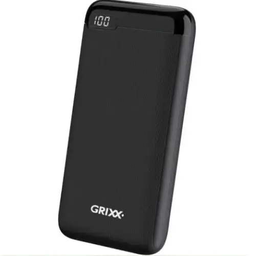 Grixx Power Bank ārējais akumulators (powerbank) | 20000 mAh | 20W | USB-A, USB-C