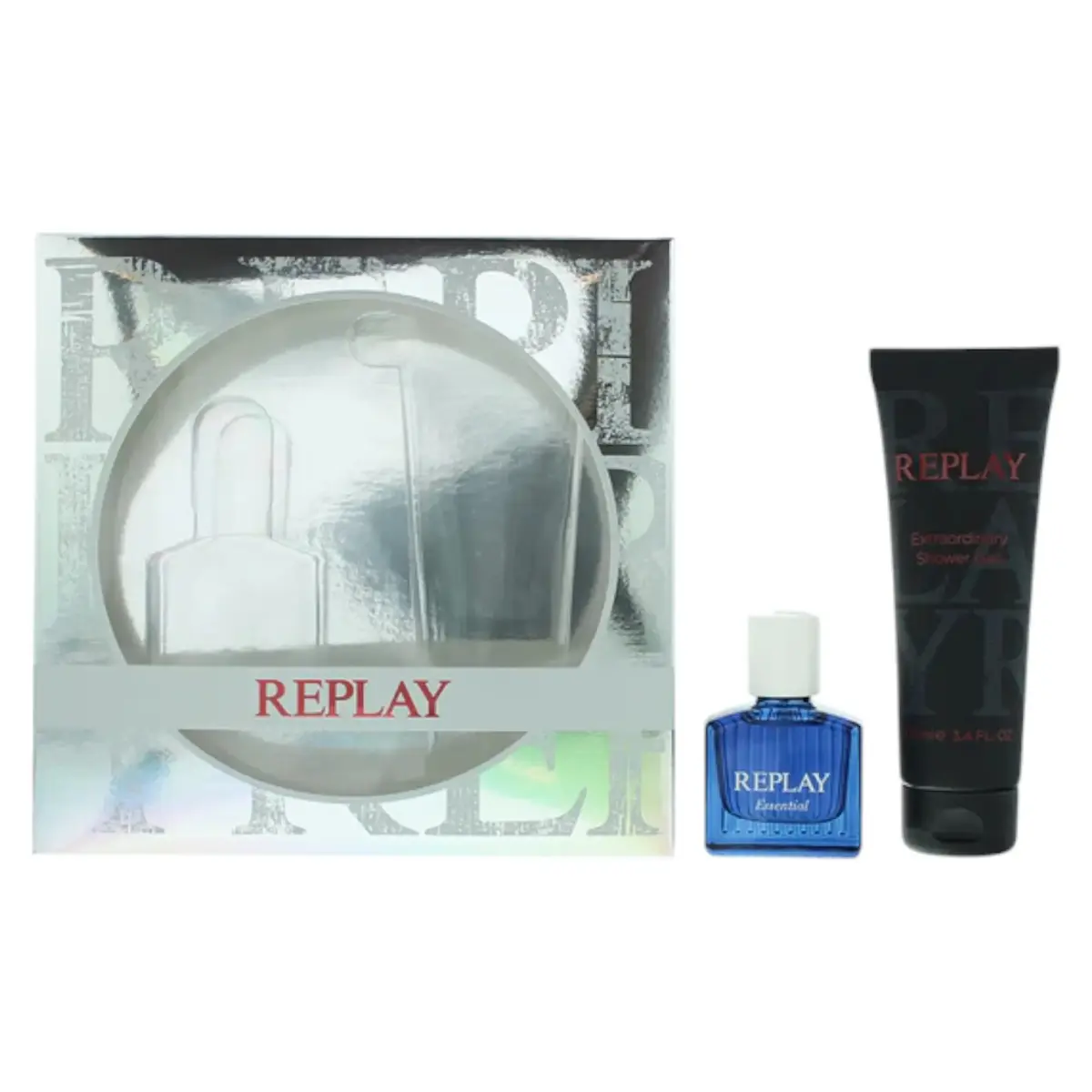 Set Replay: Essential, Eau De Toilette, For Men, 30 ml + Essential, Hydrating, Shower Gel, All Skin Types, 100 ml